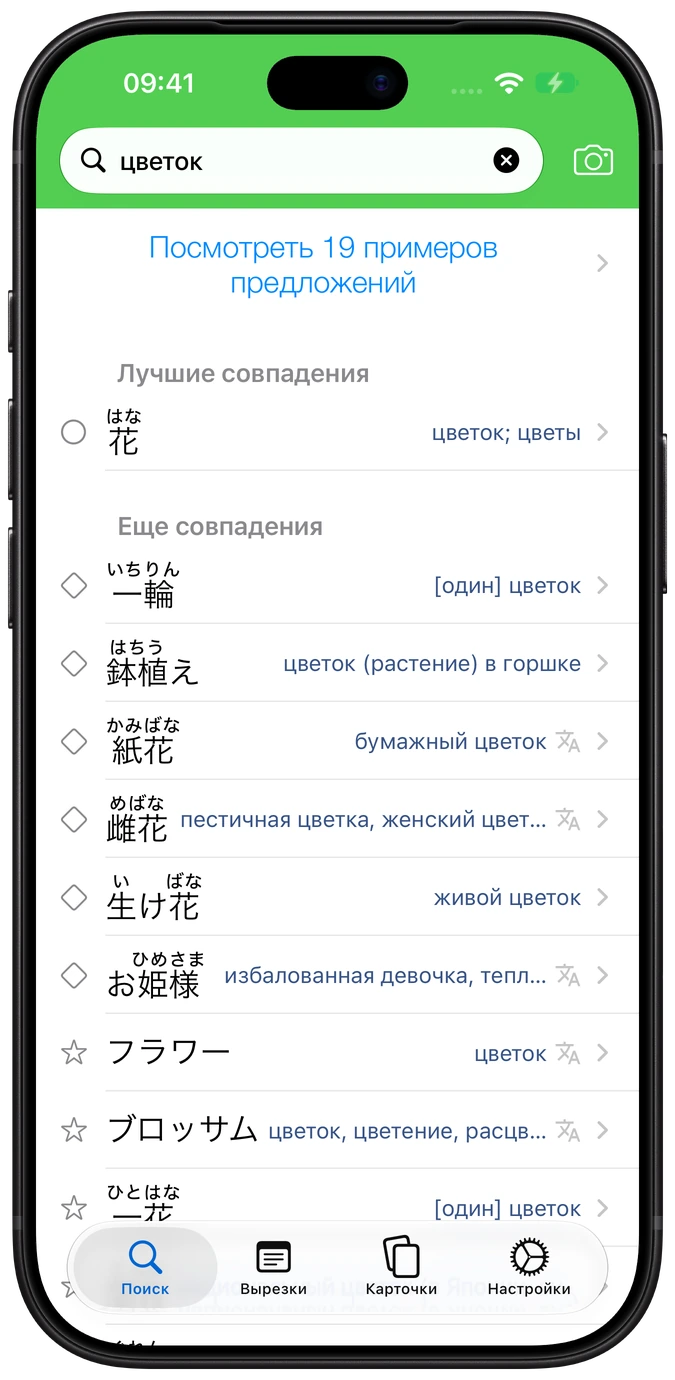 Поиск в словаре Nihongo